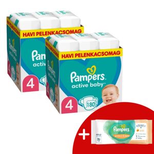 Pampers Active Baby 2 mesačné balenie plienok 9-14 kg Maxi 4 (360...