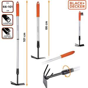 Ručná motyka Black &amp; Decker, teleskopická, 66-101 cm, 525 g