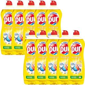 Pur Power Tekutý prostriedok na umývanie riadu Lemon 10x750ml