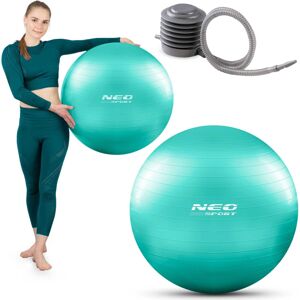 Fitness lopta NeoSport Gym s pumpou, 65 cm - tyrkysovo modrá