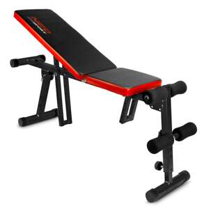 Nastaviteľná tréningová lavica NeoSport - čierna, červená