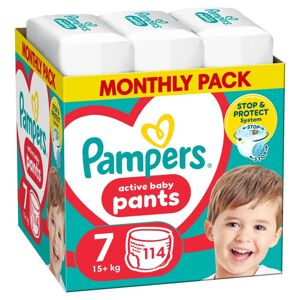 Mesačné balenie plienok Pampers Pants 15kg+ Junior 7 (114ks)
