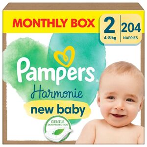 Mesačné balenie plienok Pampers Harmonie 4-8kg Mini 2 (204ks)