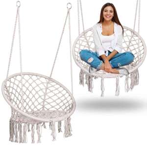 Polohovateľné kreslo Sofotel Boho macramé, 150 kg - béžová