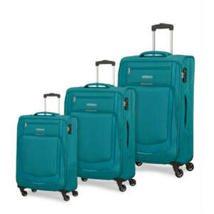 American Tourister Summer Session 3-dielna sada mäkkých kufrov - modrá