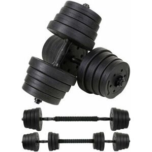 Funfit Nastaviteľná 20 kg činka 2x10 kg - čierna