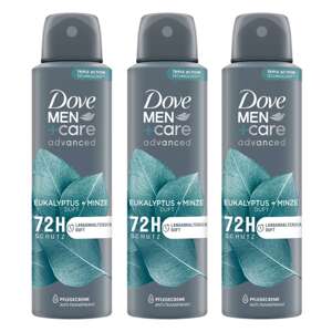 Dove Men+Care Advanced pánsky dezodorant Eukalyptus + mäta 3x150ml