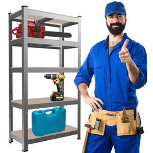 Kovový priemyselný regálový systém GardenLine s MDF doskami, 150x...