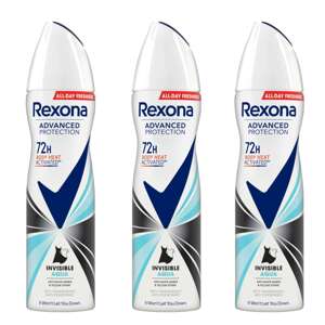 Rexona Advanced Protection Invisible dámsky Deodorant Aqua 3x150ml