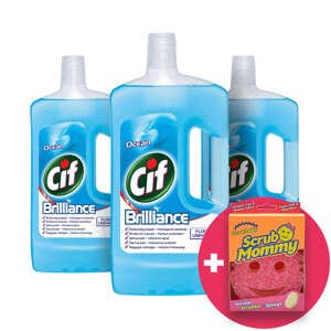 Cif Brilliance Ocean Tekutý čistiaci prostriedok 3x1l + darčeková...