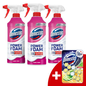 Domestos Power Foam Spray Floral Fresh 3x435ml + darček Domestos...