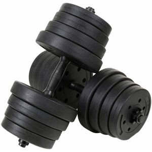 Funfit nastaviteľná 30 kg bitumenová činka 2x15 kg - čierna