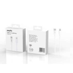 Pepita iPhone nabíjací kábel 20W USB-C/Lightning 1m - biela