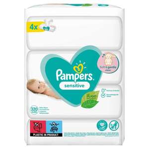 Pampers Sensitive vlhčené obrúsky 4x80ks