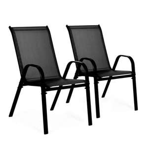 Súprava 2 záhradných stoličiek na terasu balkón čierna | SC-092KD BLACK