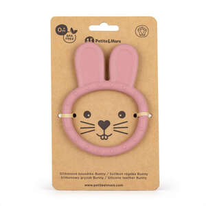 Petite &amp; Mars Silikónová žuvačka Bunny Dusty Rose 0m+