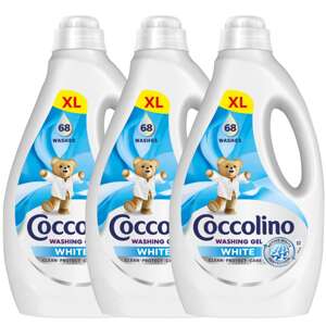 Coccolino White tekutý prací gél 3x2,72L - 204 praní