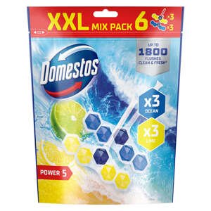 Domestos Power5 WC osviežujúca zmes blokov vápno &amp; oceán (6x50g)