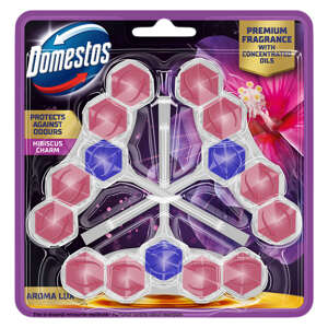 Domestos Aroma Lux WC osviežovač bloček Hibiscus Charm s koncentr...