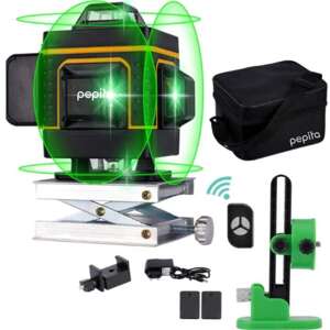 Pepita 4D laserový nivelačný prístroj, 360° lúč, vodotesný IP54,...