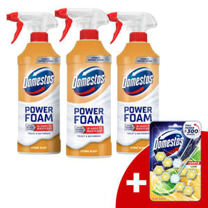 Domestos Power Hab spray Citrus Blast 3x435ml + Darček Domestos D...