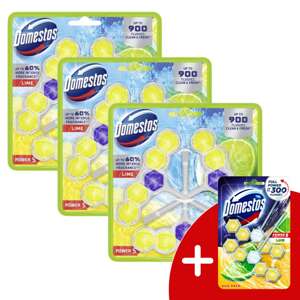 Domestos Power5 WC osviežujúci blok Limetka (9x50g) + darček Dome...