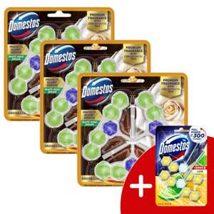 Domestos Aroma Lux WC osviežovač bloky White Rose Dream s koncent...