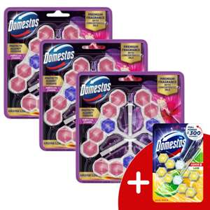 Domestos Aroma Lux WC osviežovač bloček Hibiscus Charm s koncentr...
