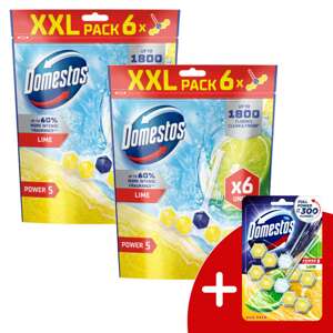 Domestos Power5 WC osviežovač bloky Lime (12x50g) + Darček Domest...