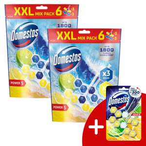Domestos Power5 WC osviežovač bloky mix Lime & Ocean (12x50g)...