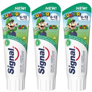 Signal Junior Super Mario jemná mätová Zubná pasta 3x75ml