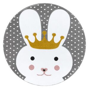 Koberec okrúhly TINIES BUNNY farba sivá r120 Hakano