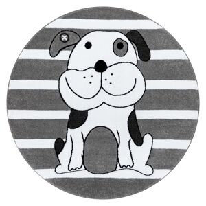 Koberec okrúhly TINIES PUPPY farba sivá r160 Hakano