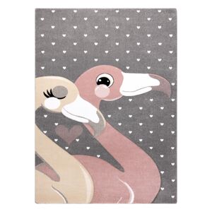 Koberec TINIES FLAMINGOS farba sivá 160x220 Hakano