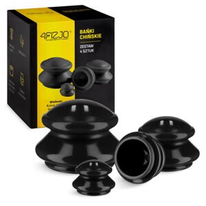 4FIZJO PRO+ čínsky pľuvanec, 4 kusy, rôzne veľkosti - čierny