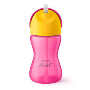 Avent Hrnček na pitie s ohybnou slamkou 300 ml - pink-orange