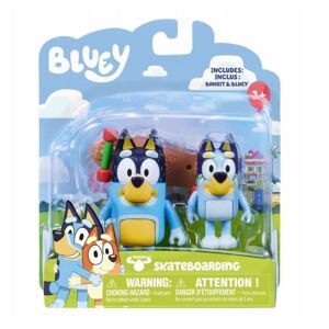 Sada 2 figúrok Bluey - Bluey & Bandit, Skateboard