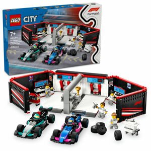 Garáž LEGO® City F1®, autá Mercedes-AMG a Alpine 60444
