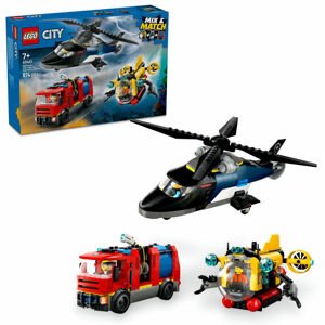 LEGO® City Helikoptéra, hasičské auto a ponorka v balení 60462