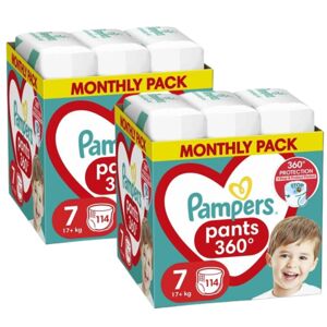 Pampers Pants 2 mesačné balenie plienok 17kg+ Junior 7 (228ks)