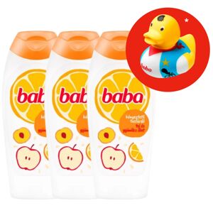 Detské sprchovacie mlieko a ovocie 3x400ml + darčekové gumové prasiatko