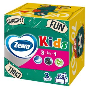 Zewa Kids nevoňavé 3-vrstvové papierové vreckovky 60ks