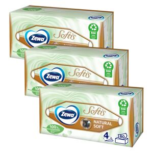 Zewa Softis Prírodný jemný nevoňavý 4-vrstvový papierový vreckovn...