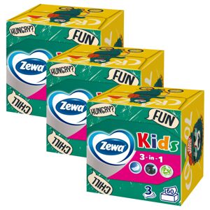 Zewa Kids nevoňavé 3-vrstvové papierové vreckovky 3x60ks