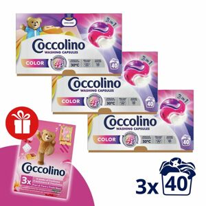 Coccolino Color 3v1 pracia kapsula 3x40 praní + darček Coccolino...