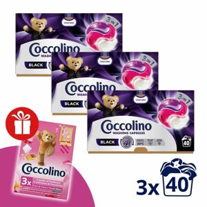 Coccolino čierna pracia kapsula 3v1 3x40 praní + darček Coccolino...