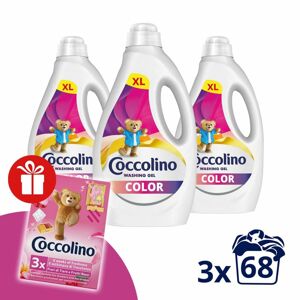 Coccolino Color tekutý prací gél 3x2,72L - 204 praní + darček Coc...