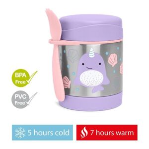 SKIP HOP Zoo Termoska na jedlo s lyžičkou/vidličkou Narval 325 ml, 3r+