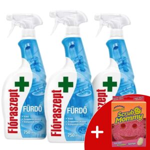 Florasept Kúpeľňový sprej 3x750ml + darčeková hubka na peeling pr...