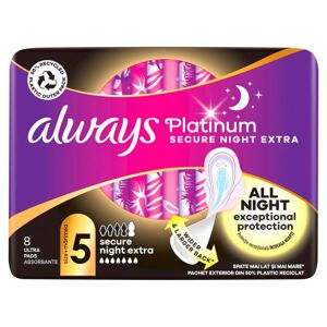 Always Platinum Secure Night Extra hygienická vložka 8ks